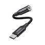 Adaptor UGREEN, Audio Cable Av161 50631 Type-C to Jack 3 5mm Aluminum Shell Analog Digital 24bit 96khz 10cm Koff