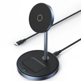 Incarcator wireless UGREEN CD317 (90668), 2in1, pentru iPhone si AirPods, Type-C, N52 Magnet, Qi, 20W, negru