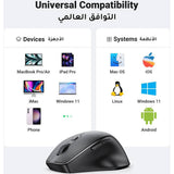 Mouse wireless UGREEN MU101 (90395), 2.4 GHz, Bluetooth 5.0, 1000/1600/2000/4000 DPI, Ergonomic Design, negru