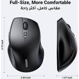 Mouse wireless UGREEN MU101 (90395), 2.4 GHz, Bluetooth 5.0, 1000/1600/2000/4000 DPI, Ergonomic Design, negru