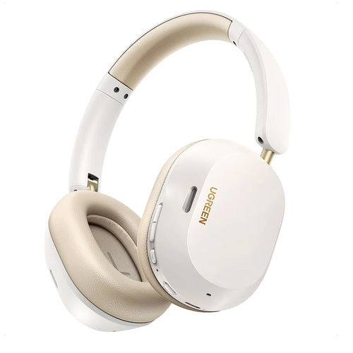 Casti wireless UGREEN HiTune Max5C HP203 (35758), Bluetooth 5.4, Hybrid Active Anulare zgomot, Audio Hi-Res, bej