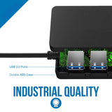 Hub USB Techsuit Docking station QuantumNode 4 in 1 (H15), USB to 4x USB 3.0, ABS, negru