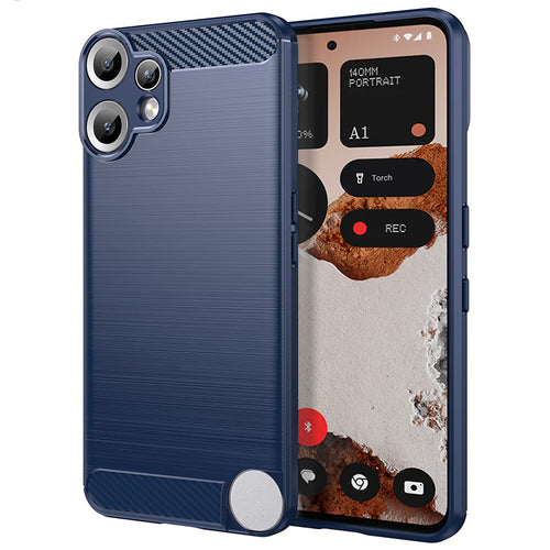 Husa pentru Nothing CMF Phone 2 Pro, Techsuit Carbon Silicone, albastru