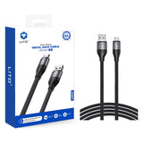 Cablu Lito de date (LD23T), USB to Type-C, Incarcare rapida, Braided Nylon, 6A, 480Mbps, 1m, negru