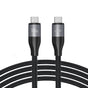 Cablu Lito de date (LD23CC), Type-C to Type-C, Incarcare rapida, Braided Nylon, 100W, 480Mbps, 1m, negru