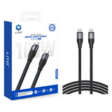 Cablu Lito de date (LD23CC), Type-C to Type-C, Incarcare rapida, Braided Nylon, 100W, 480Mbps, 1m, negru