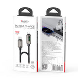 Cablu Yesido de date (CA199), USB-C to Lightning, 27W, 3A, 1.2m, Zinc Alloy, Braided Cable, negru