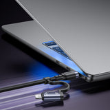 Cablu Yesido de date 4 in 1 (CA200), USB, Type-C to Type-C, Lightning 60W, 480Mbps, 1.2m, Aliaj aluminiu, negru