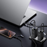 Cablu Yesido de date 4 in 1 (CA200), USB, Type-C to Type-C, Lightning 60W, 480Mbps, 1.2m, Aliaj aluminiu, negru