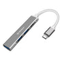 Hub USB Techsuit Docking station PolarisBridge 4 in 1 (H18), USB-C to 1x USB 3.0, 2x USB 2.0, 1x Type-C, alb;gri