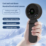 Techsuit Premium Mini Hand Fan (A10), cu LED afisaj digital, USB-C reincarcabil, 100 Wind Speeds, 5400RPM, Alb