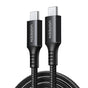 Cablu UGREEN de date US567 (15373), USB-C to USB-C, 3A, 60W, 1m, Nylon, negru