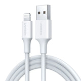 Cablu UGREEN de date US155 (20730), pentru iPhone, iPad, iPod, USB to Lightning, 5V/2.4A, 480Mbps, MFi Ceritified, 2m, alb