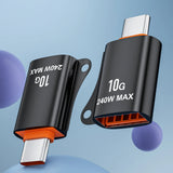 Adaptor Techsuit Premium OTG Adapter Hyperport (A1), USB 3.0 Female to Type-C Male, 10Gbps, 240W, Aluminum Alloy, Negru