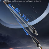 Incarcator auto Techsuit Premium NanoVoltX (C1), cu Retractabil USB-C, Lightning Cables, USB 2.4A, PD30W, 69W, 180°, gri