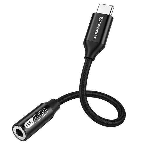 Adaptor Techsuit Premium Adaptor Cablu Fusexound (AC13), Type-C to 3.5mm Jack, Hi-Fi Quality, DAC Chip, 3A, 48kHz