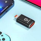 Adaptor Techsuit Premium OTG Adapter Hyperport (A6), USB3.0 to Lightning, PD30W, 5Gbps, GaN, Converter pentru iPhone