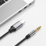 Adaptor, Techsuit Premium Cable Soundshell Ac9 USB-C to 3 5mm Jack DAC Chip 16bit 48khz 1 5m Koff A3d2de, Gri
