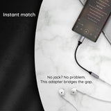 Adaptor Techsuit (2 pack) Premium Adaptor Cablu Fusexound (AC12), Type-C to 3.5mm Jack, 3A, DAC Chip, Plug si Play