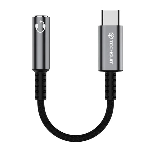 Adaptor Techsuit Premium Adaptor Cablu Sonicpix (AC14), Type-C to 3.5mm Jack, 3A, DAC Chip, Aluminum, Digital Decoder