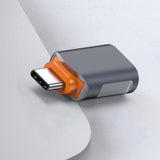 Adaptor Techsuit Premium OTG Adapter Slatevolt (A9), USB to Type-C, 5Gbps, 6A, 120W, Plug And Play, Fast Data Transfer