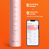 Periuta de dinti electrica Bitvae dinti electrica (S2 Smart), Ultrasonic, Soft, 8 Heads, Case, Rosu Light Pressure Sensor, 5 Modes, 1400mAh, roz
