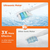Periuta de dinti electrica Bitvae dinti electrica (S2 Smart), Ultrasonic, Soft, 8 Heads, Case, Rosu Light Pressure Sensor, 5 Modes, 1400mAh, roz