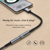Adaptor Techsuit Premium Adaptor Cablu Sonicpix (AC14), Type-C to 3.5mm Jack, 3A, DAC Chip, Aluminum, Digital Decoder