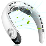 Techsuit Neck Fan (S8), portabil, cu afisaj digital, 3 Wind Speeds, 4000mAh, 7300RPM, Alb