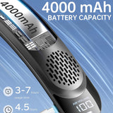 Techsuit Neck Fan (S8), portabil, cu afisaj digital, 3 Wind Speeds, 4000mAh, 7300RPM, Alb