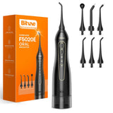 Bitvae Water Flosser (BV5020E), cu 4x Standard, 1x Periodontal, 1x Orthodontic, 1x Tongue Nozzel, 300ml, 3 Modes, Alb