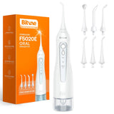 Bitvae Water Flosser (BV5020E), cu 4x Standard, 1x Periodontal, 1x Orthodontic, 1x Tongue Nozzel, 300ml, 3 Modes, Alb
