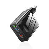 Incarcator retea Techsuit Premium PentaXPower (CHC1), 3x USB, 2x Type-C PD 25W, 65W, GaN, Incarcare rapida, alb