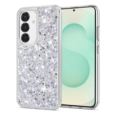 Husa pentru Samsung Galaxy S25 Plus, Techsuit Sparkly Glitter, alb