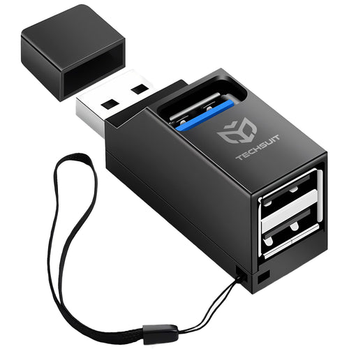 Hub USB Techsuit Mini Docking station EchoLink 3 in 1 (H11), USB to 2x USB 2.0, 1x USB 3.0, 5Gbps, negru