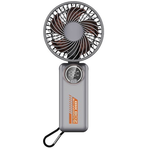 Techsuit Premium Mini Hand Fan (Z8), cu LED afisaj digital, USB-C reincarcabil, 3 Wind Speeds, 2A, 3600mAh, Alb