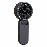 Techsuit Premium Mini Hand Fan (A10), cu LED afisaj digital, USB-C reincarcabil, 100 Wind Speeds, 5400RPM, Negru
