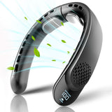 Techsuit Neck Fan (S8), portabil, cu afisaj digital, 3 Wind Speeds, 4000mAh, 7300RPM, Alb