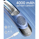 Techsuit Neck Fan (S8), portabil, cu afisaj digital, 3 Wind Speeds, 4000mAh, 7300RPM, Alb