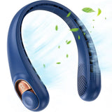 Techsuit Neck Fan (S9), portabil, cu afisaj digital, 3 Wind Speeds, 5200mAh, 5800RPM, Alb