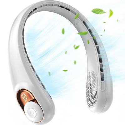 Ventilator Portabil Techsuit (S9), portabil, cu afisaj digital, 3 Wind Speeds, 5200mAh, 5800RPM, Alb