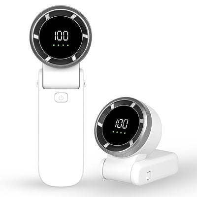 Techsuit Premium Mini Hand Fan (A9), cu LED afisaj digital, USB-C reincarcabil, 5 Wind Speeds, 5000mAh, Alb