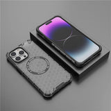 Husa pentru iPhone 14 Pro, Techsuit HoneyComb Shield MagSafe, alb