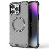 Husa pentru iPhone 14 Pro, Techsuit HoneyComb Shield MagSafe, alb