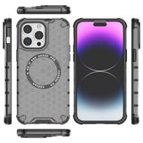 Husa pentru iPhone 14 Pro, Techsuit HoneyComb Shield MagSafe, alb
