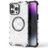 Husa pentru iPhone 14 Pro, Techsuit HoneyComb Shield MagSafe, alb