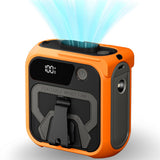 Techsuit Premium portabil Mini Fan (Z13), cu Baterie externa, reincarcabil, 5 Wind Speeds, Belt Buckle, 10000mAh, Portocaliu