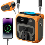 Techsuit Premium portabil Mini Fan (Z13), cu Baterie externa, reincarcabil, 5 Wind Speeds, Belt Buckle, 10000mAh, Portocaliu