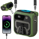 Techsuit Premium portabil Mini Fan (Z13), cu Baterie externa, reincarcabil, 5 Wind Speeds, Belt Buckle, 10000mAh, Gri