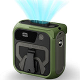 Techsuit Premium portabil Mini Fan (Z13), cu Baterie externa, reincarcabil, 5 Wind Speeds, Belt Buckle, 10000mAh, Gri